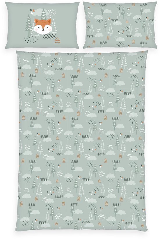 Unyqoos® Flanellen Beddengoedset voor Kinderen met Dubbelzijdig Bosmotief