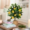 Unyqoos® Decoratieve kunstmatige citroenboom in geweven pot voor interieurdecoratie
