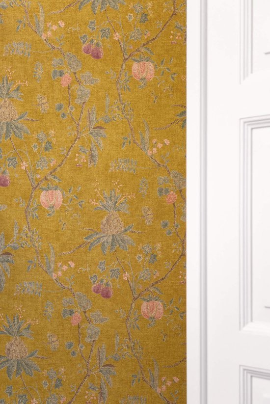550x823-4.jpg Unyqoos® Vliesbehang met geel bloemenpatroon voor stijlvol en gezond interieurontwerp