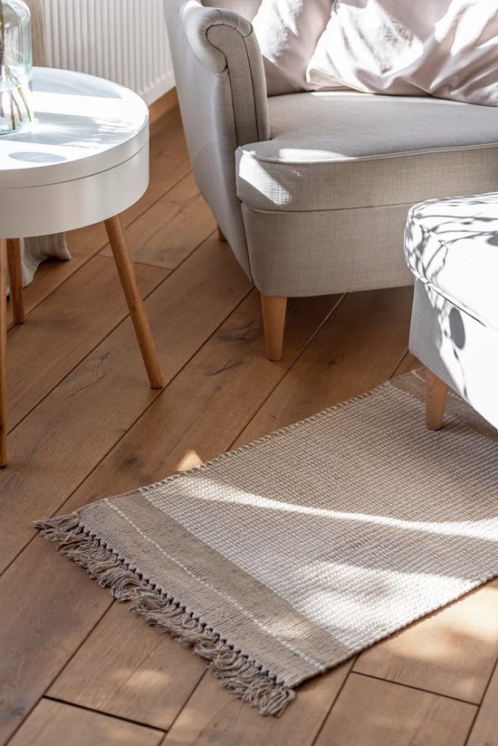 Unyqoos® Natuurlijke badmat met jute en katoen voor badkamer en interieur