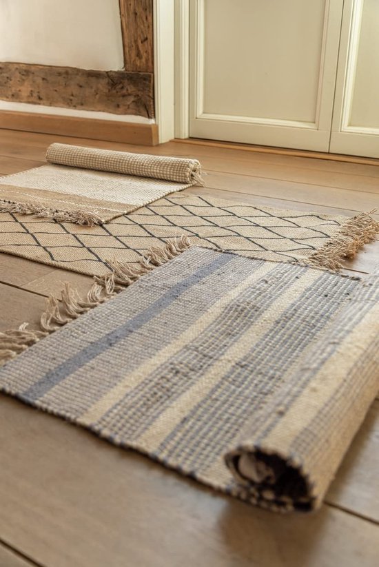 Unyqoos® Natuurlijke badmat met jute en katoen voor badkamer en interieur