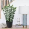Unyqoos® Decoratieve eucalyptus kunstplant in zwarte pot voor huis en kantoor, groente, 40 cm