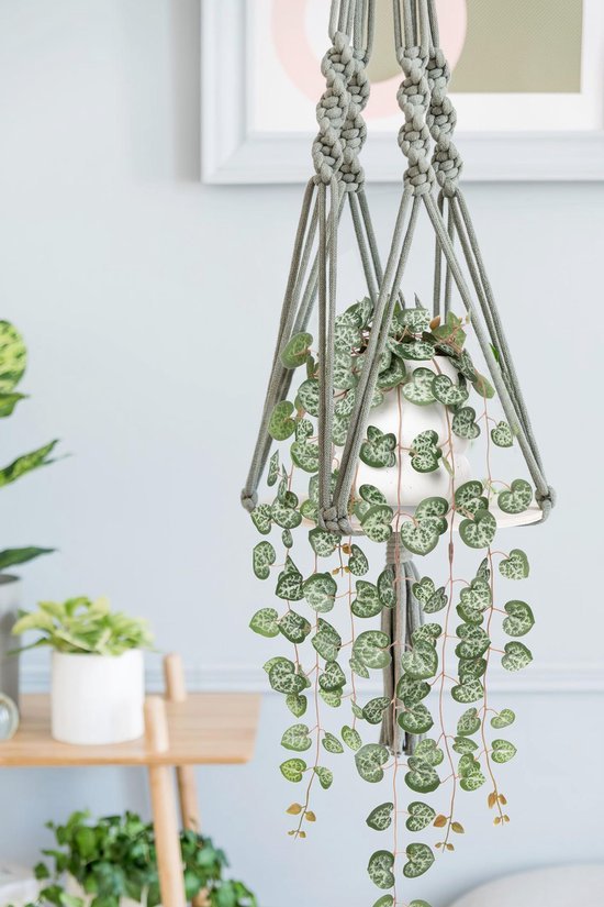 Unyqoos® Levensechte hangende kunstplant voor sfeervolle decoratie in huis en kantoor, groente, 58 cm