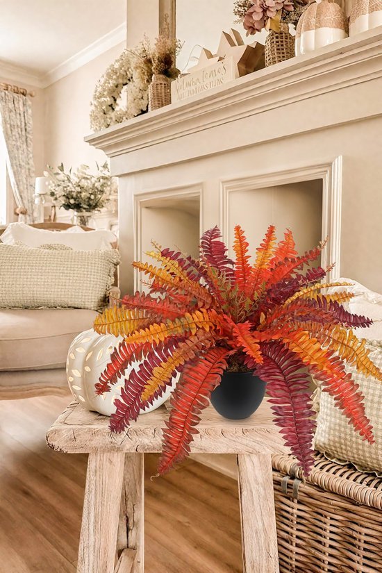 Unyqoos® Decoratieve kunstvaren in zwarte pot voor binnen en buiten gebruik