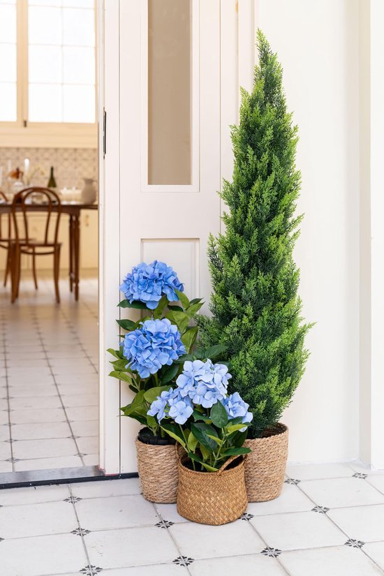 Unyqoos® Decoratieve kunsthortensia met pot voor een sfeervol interieur