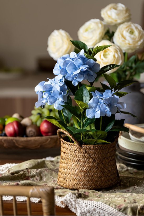 Unyqoos® Decoratieve kunsthortensia met pot voor een sfeervol interieur