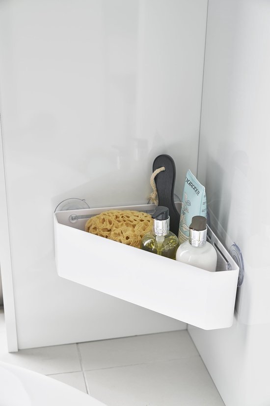 550x825-134.jpg Unyqoos® Minimalistische hoekplank voor badkameropslag met zuignappen