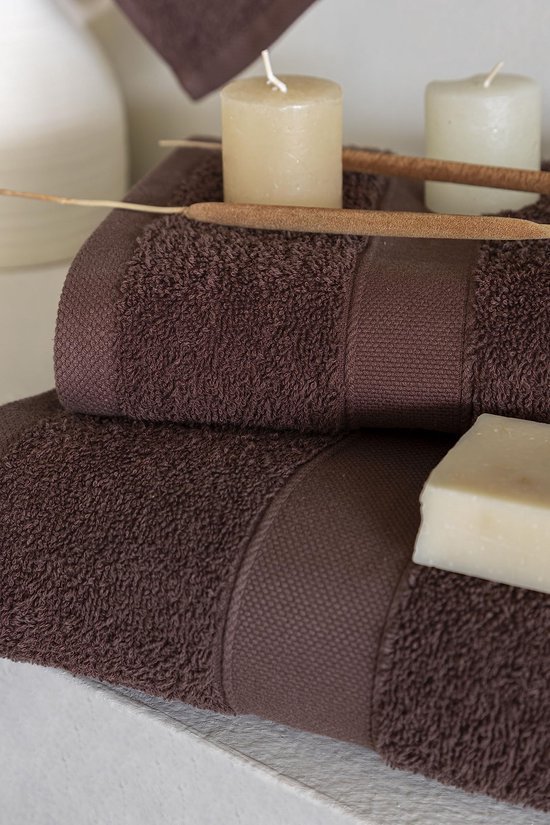 Unyqoos® Set van Luxe Douchehanddoeken in Chocoladetinten, Extra Zacht en Absorberend, 70x140 cm