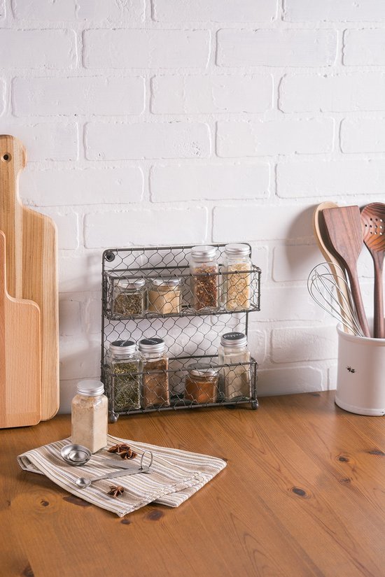 550x825-180.jpg Unyqoos® Tweedelig wit metalen kruidenrek met vintage uitstraling voor keuken en badkamer