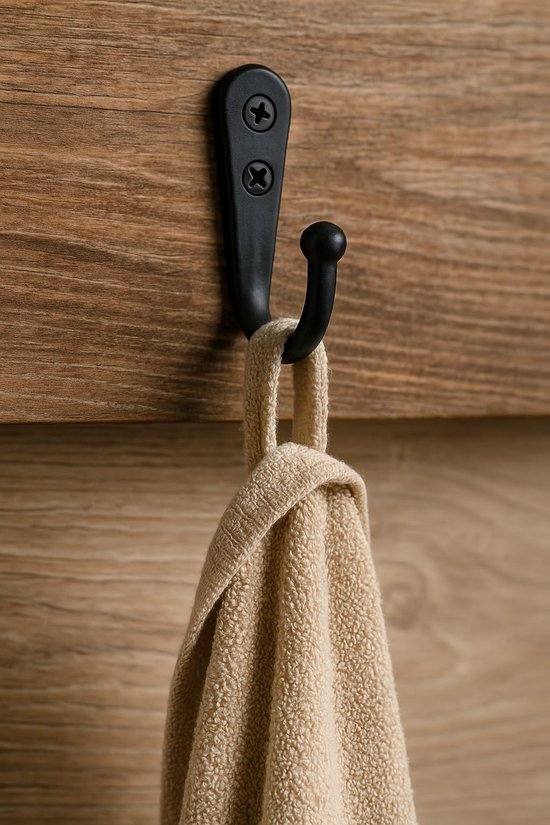 Unyqoos® Set van 10 stijlvolle zwarte haken voor garderobe en badkamer