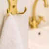 Unyqoos® Set van 5 gouden dubbele haken voor veelzijdig gebruik in huis