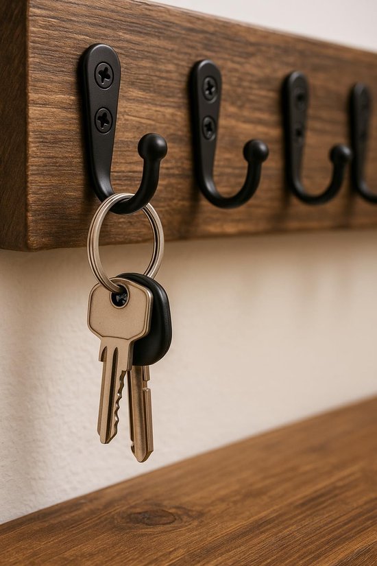 Unyqoos® Set van 10 zwarte metalen haken voor veelzijdig gebruik in huis of kantoor
