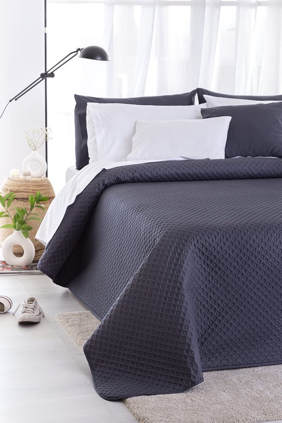 Unyqoos® Luxueus Microvezel Dekbed voor Alle Seizoenen, Extra Zacht en Veelzijdig, Donkergrijs, 180 x 260 cm