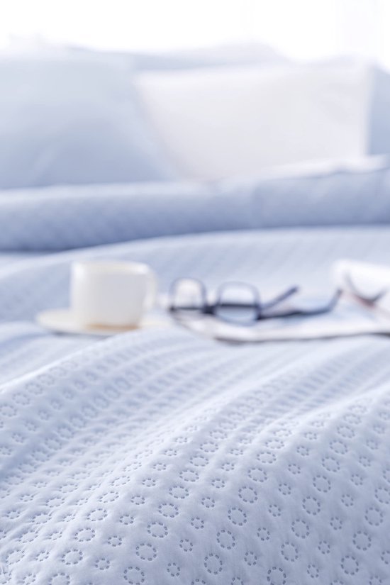 Unyqoos® Ultrazacht en Luxe Dekbed met Veelzijdig Piqué-Motief voor Alle Seizoenen in Lichtblauw