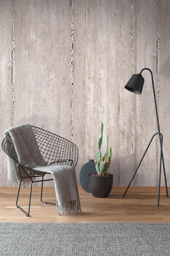 Unyqoos® Modern vliesbehang met betonlook in crèmekleurige en grijze tinten voor elke ruimte