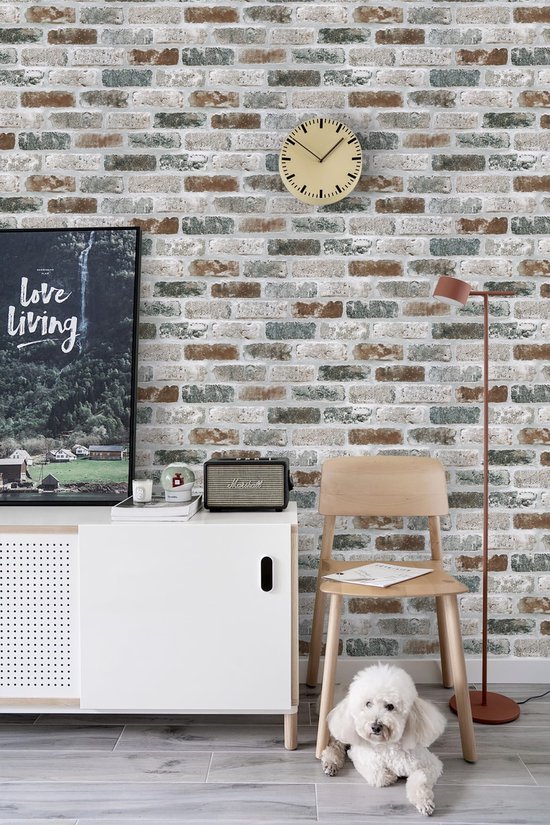 Unyqoos® Zelfklevend behang met steenlook voor een rustieke en vintage uitstraling