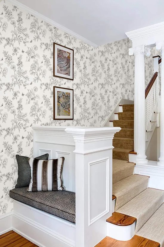 Unyqoos® Decoratieve zelfklevende bloemenbehangfolie voor meubels en muren 44 cm x 10 m