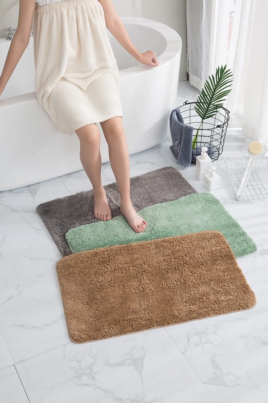 Unyqoos ® Fluweelzachte Antislip Badmat voor Luxe Comfort in Badkamer en Huis, 40 x 60 cm, Lichtgroen
