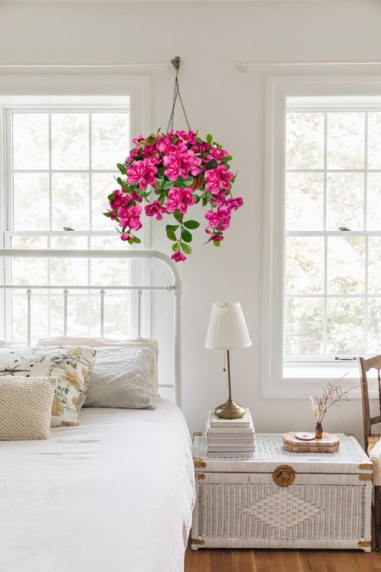 Unyqoos ® Realistisch Uitziende Hangende Kunstplanten Met Bloemrijke Details Voor Interieurdecoratie