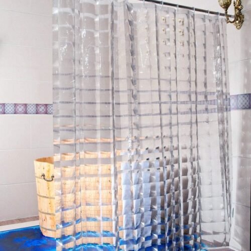 550x826.jpg Unyqoos® Transparant Douchegordijn met 3D-effect voor Moderne Badkamers
