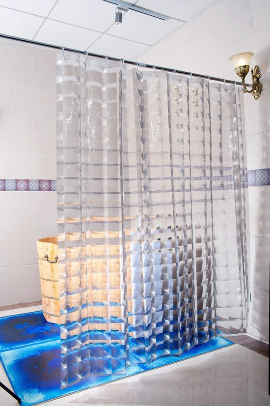 550x826.jpg Unyqoos® Transparant Douchegordijn met 3D-effect voor Moderne Badkamers