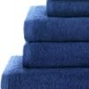 Unyqoos® Complete set zachte katoenen badhanddoeken in marineblauw voor dagelijks gebruik