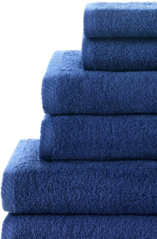 Unyqoos® Complete set zachte katoenen badhanddoeken in marineblauw voor dagelijks gebruik