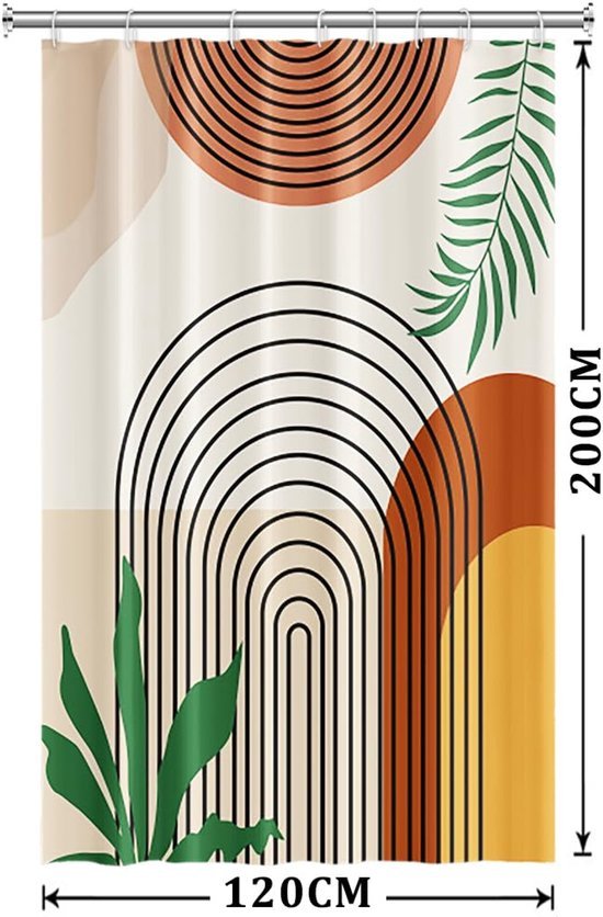 Unyqoos® Stijlvol Geometrisch Douchegordijn met Abstract Boho Design en Waterdichte Wasbare Polyester Stof