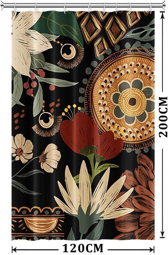 Unyqoos® Stijlvol Waterdicht Douchegordijn met Bloemen en Bladeren voor Luxe Badkamerdecoratie
