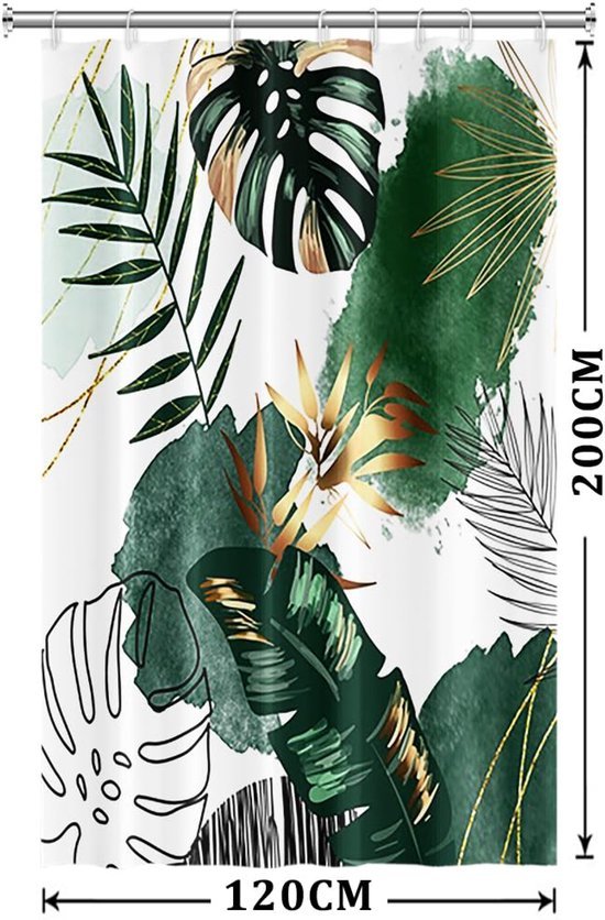 Unyqoos® Elegant Douchegordijn met Boho-Stijl en Jungle Palmblad Design voor Luxe Badkamers