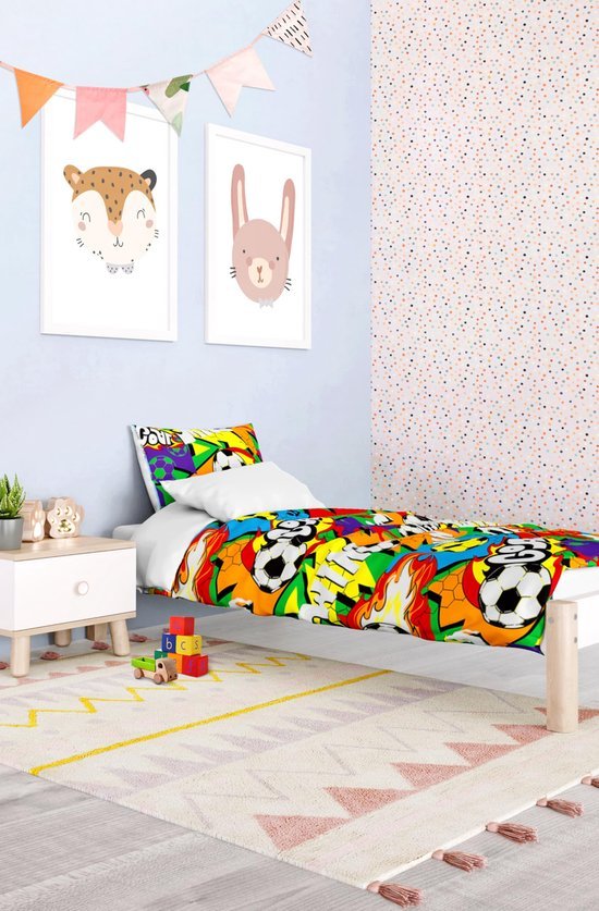 550x837.jpg Unyqoos® Voetbalthema Kinderbeddengoed Set met Zachte Microvezel en Ritssluiting