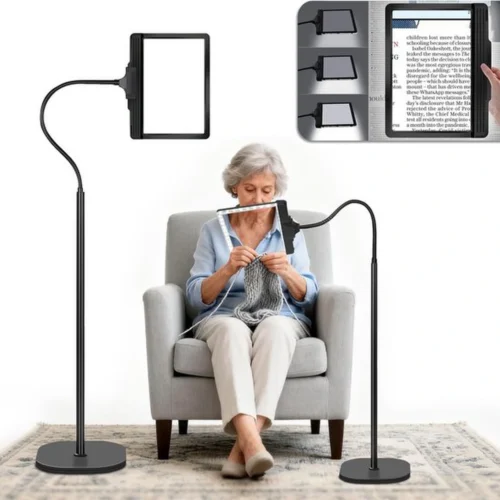 5x Oplaadbare Vergrootglas met Licht en Stand - 3-in-1 Vergrootglas met 43 Verstelbare Helderheid LED's - Flexibele Gooseneck Staande Vergrootglazen voor Hobby's, Ambachten, Lezen