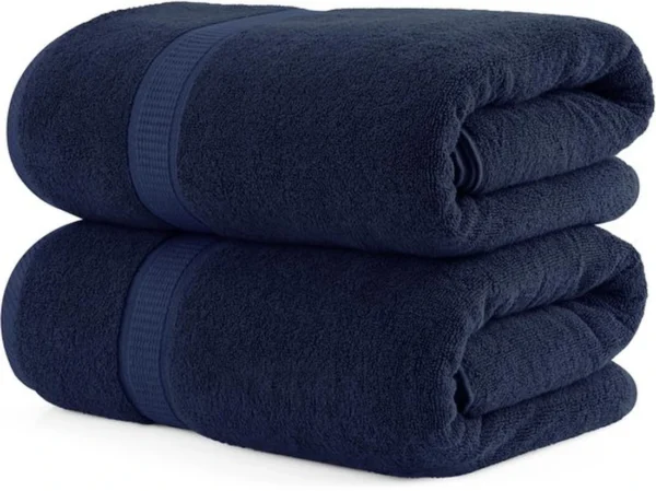 P-87213230002330-20260405180321.webp Unyqoos® Extra Grote Luxe Saunahanddoeken Set van 2 voor Optimaal Comfort en Absorptie in Marineblauw
