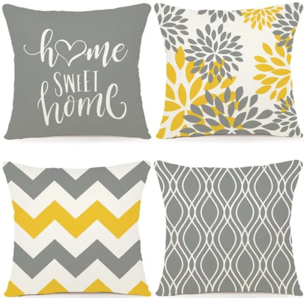 Unyqoos ® Set van 4 Geometrische Decoratieve Kussenhoezen 40x40 cm voor Binnen en Buiten Gebruik