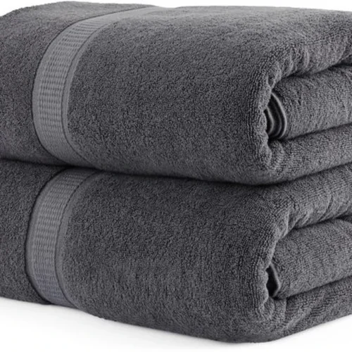 Unyqoos® Set van Luxe Grote Saunahanddoeken van 100% Katoen met Ophanglus - Extra Absorberend en Zacht, Grijs