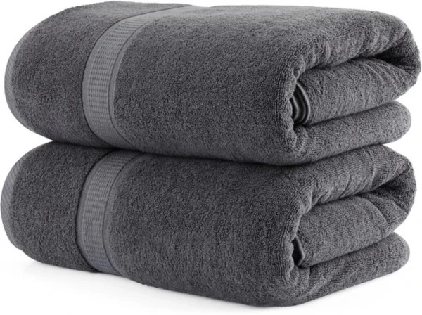 Unyqoos® Set van Luxe Grote Saunahanddoeken van 100% Katoen met Ophanglus - Extra Absorberend en Zacht, Grijs