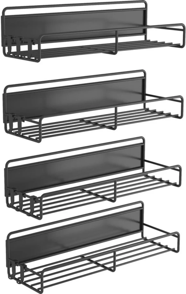 Unyqoos ® Ruimtebesparende Magnetische Keukenorganizer Set van 4 met Haken voor Metalen Oppervlakken