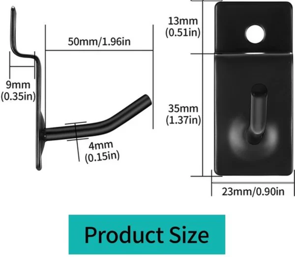 Unyqoos ® Gatenwandhaken Set van 20 Stuks voor Organisatie en Presentatie in Werkplaats en Winkel