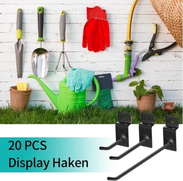 Unyqoos ® Gatenwandhaken Set van 20 Stuks voor Organisatie en Presentatie in Werkplaats en Winkel