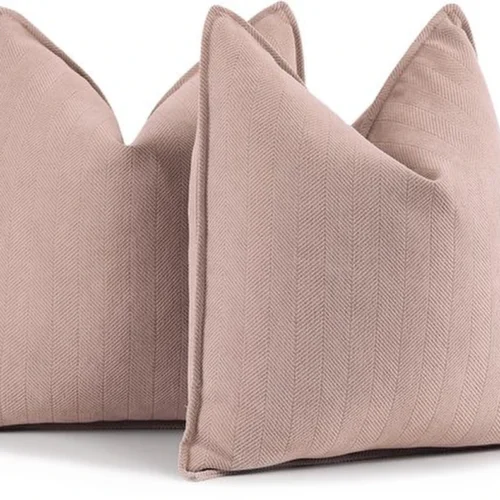 Unyqoos ® Stijlvolle Chenille Kussenhoezen Set van 2 in Zacht Roze voor Luxe Woondecoratie