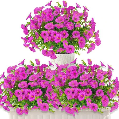 Unyqoos ® Weerbestendige Kunstbloemen Set van 6 voor Binnen en Buiten Decoratie, UV-bestendig en Onderhoudsvriendelijk