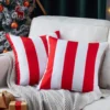Unyqoos® Weerbestendige Decoratieve Kussenovertrekken voor Buiten en Binnen, Set van 2, Rood, 45 x 45 cm