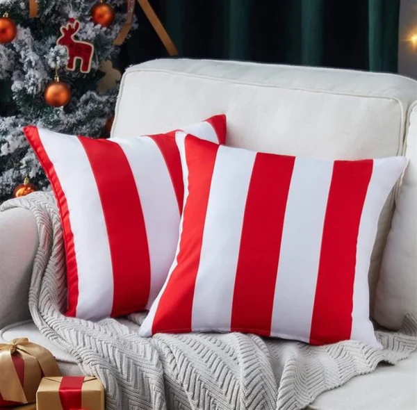 Unyqoos® Weerbestendige Decoratieve Kussenovertrekken voor Buiten en Binnen, Set van 2, Rood, 45 x 45 cm
