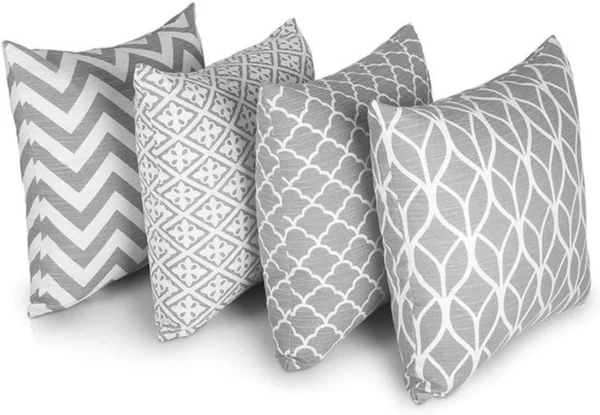 Unyqoos ® Luxueuze Set van Vier Decoratieve Kussenovertrekken voor Stijlvolle Woonkamerbank, 45 x 45 cm