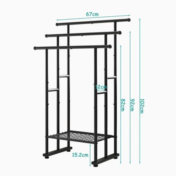 Unyqoos ® Stijlvolle Vrijstaande Handdoekhouder met 3 Sterke Stalen Stangen voor Badkamer en Keuken