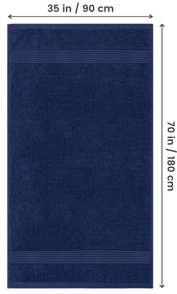 Unyqoos® Ultrazachte en Absorberende Luxe Badhanddoeken Set van 2 met Praktische Ophanghaakjes, 90 x 180 cm, Marineblauw