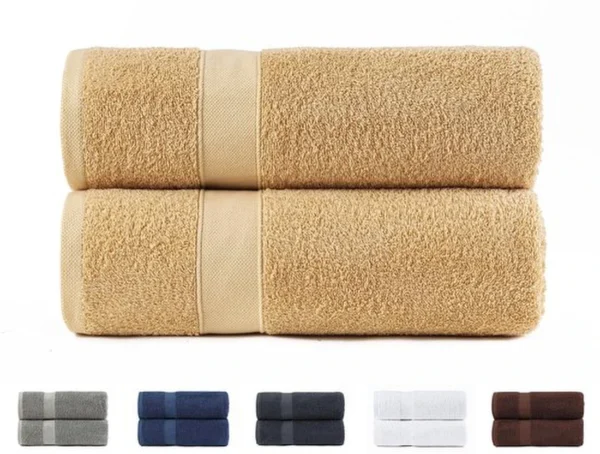 Unyqoos® Buitengewoon Zachte en Snel Drogen Douchelaken Set van 2 Stuks, 100% Katoen, 550 g/m², Beige