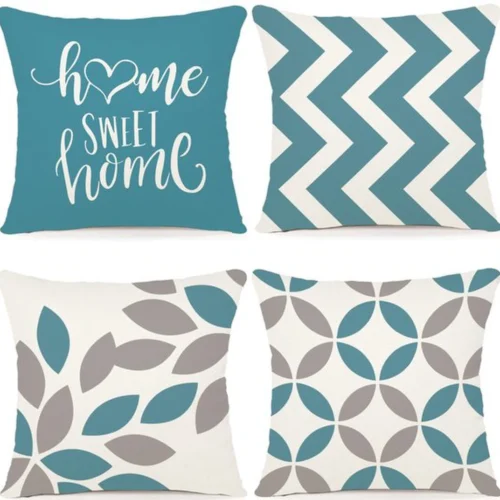 P-87213230038760-20260406111205.webp Unyqoos ® Set van 4 Stijlvolle Geometrische Kussenhoezen voor Binnen en Buiten, 40 x 40 cm