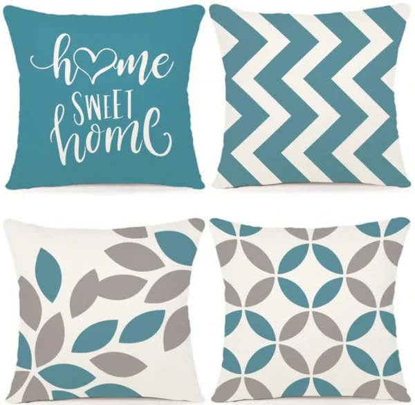 P-87213230038760-20260406111205.webp Unyqoos ® Set van 4 Stijlvolle Geometrische Kussenhoezen voor Binnen en Buiten, 40 x 40 cm