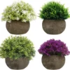 Unyqoos ® Kleurrijke Set van 4 Realistische Miniatuur Planten voor Diverse Interieurs en Ruimtes